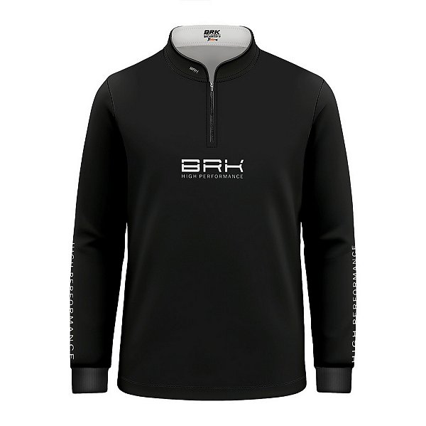 Camisa de Pesca Infantil Brk Pescador Patriota Preta e Branca com Proteção UV50