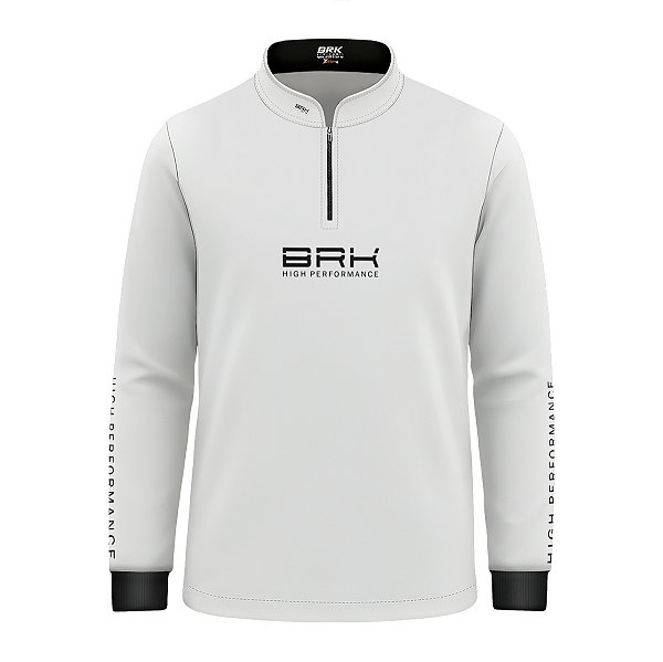 Camisa de Pesca Infantil Brk Pescador Patriota Branca e Preta com Proteção UV50