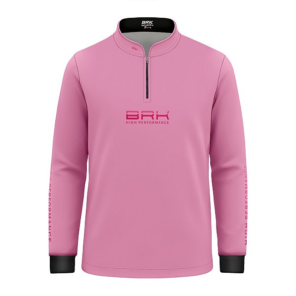 Camisa de Pesca Infantil Brk Pescadora Patriota Rosa Gradiente com Proteção UV50
