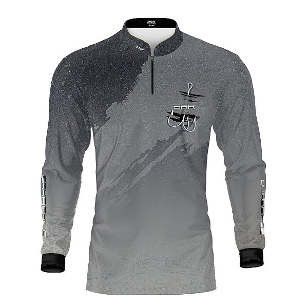 Camisa de Pesca Brk Cinza Grafismo Garateia com Proteção UV50+