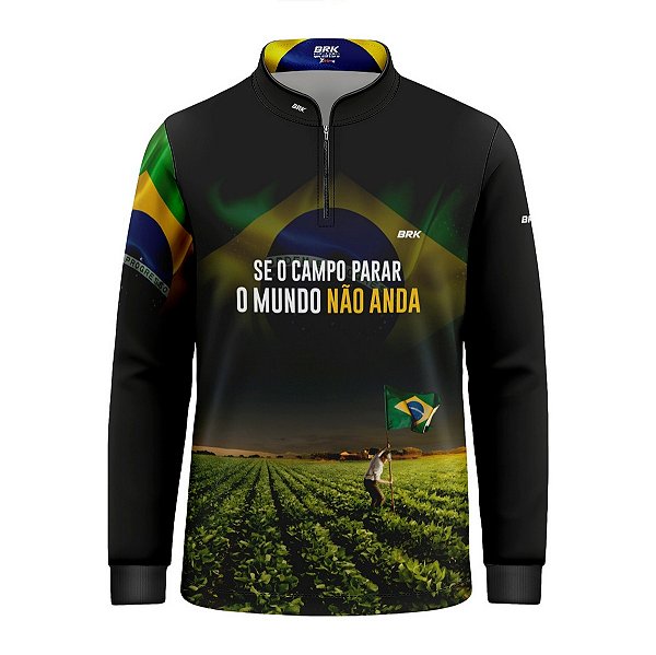Camisa Infantil Brk O Campo não Para com Proteção UV50