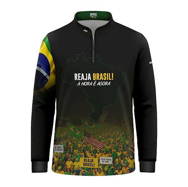 Camisa Infantil Brk Reaja Brasil com Proteção UV50