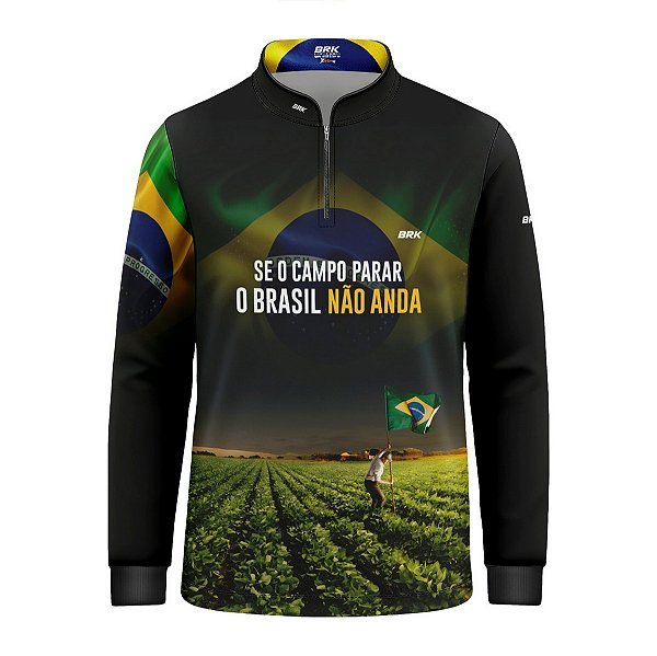 Camisa Infantil Brk O Campo não Para 2 com Proteção UV50