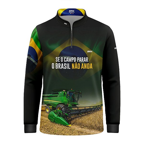 Camisa Infantil Brk O Campo não Para 3 com Proteção UV50