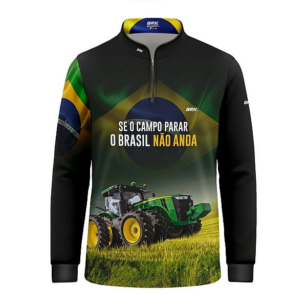 Camisa Infantil Brk Sem o Campo o Brasil não Anda com Proteção UV50