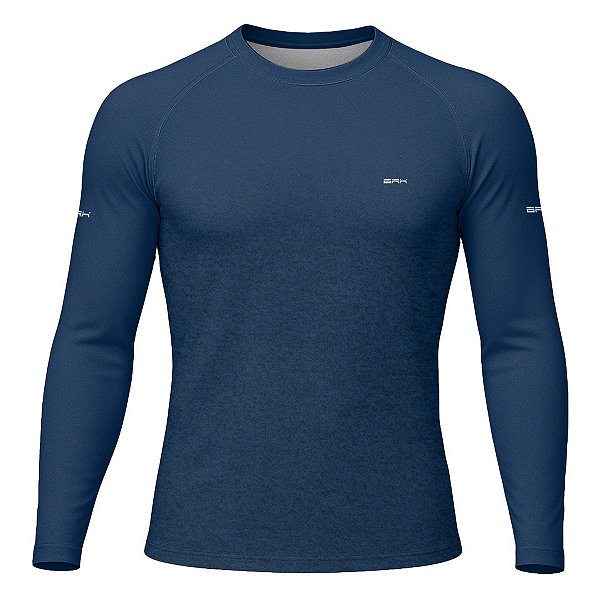 Camisa Segunda Pele Brk Clean Mescla Azul Escuro com Proteção UV50