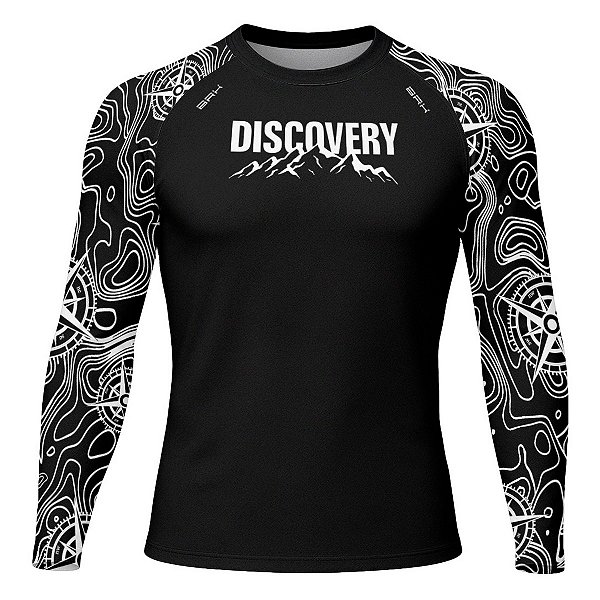 Camisa Segunda Pele Brk Discovery Preto Montanha com Proteção UV50