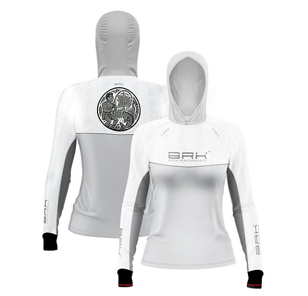 Camisa de Pesca Feminina Brk com Capuz Hybrid Maori Vicking com Proteção Solar UV50+