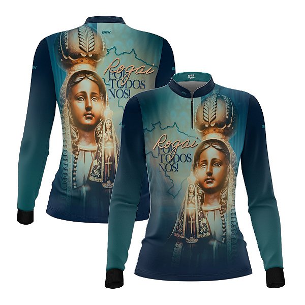 Camisa Agro Feminina Brk Rogai Por Todos Nós com Proteção UV50
