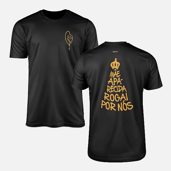 Camiseta Agro Brk Mãe Aparecida Rogai por Nós com Algodão Premium