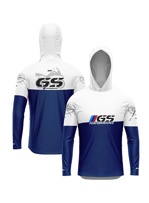 Camisa UV50 com Capuz Brk GS Performance Azul