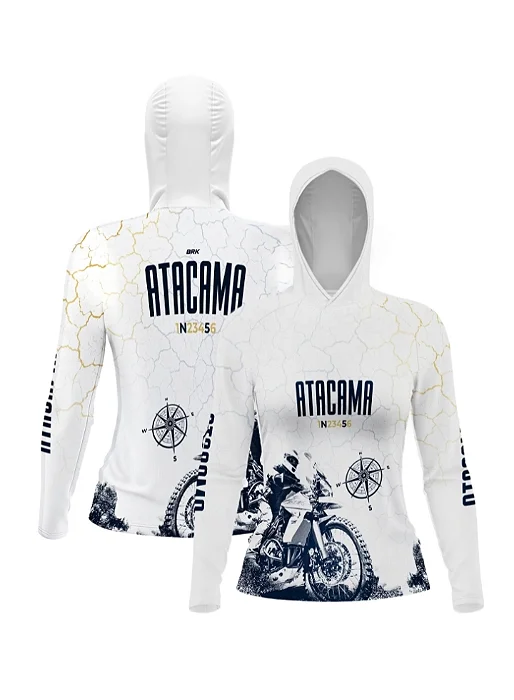 Camisa UV50 com Capuz Feminina Brk Atacama Branca
