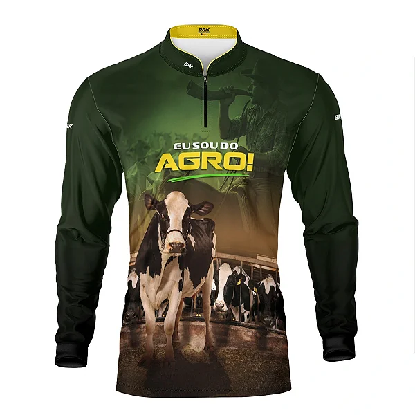 Camisa UV50 Agro Brk Eu sou do Agro Verde Gados