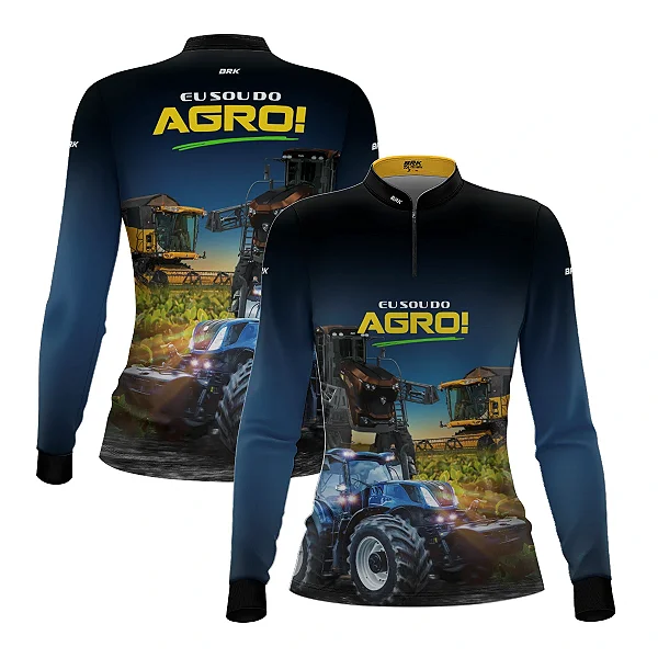 Camisa UV50 Agro Feminina Brk Eu sou do Agro Máquinas Agrícolas
