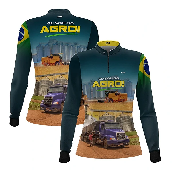 Camisa UV50 Agro Feminina Brk Eu Sou do Agro Silo de Grão 2