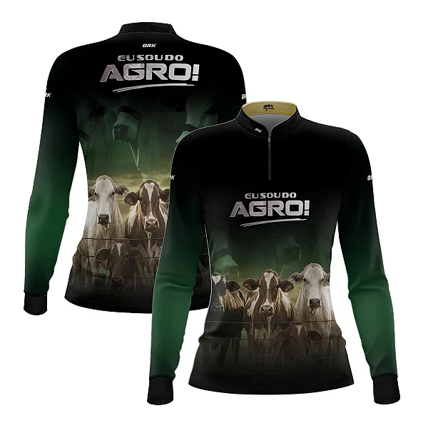 Camisa UV50 Agro Feminina Brk Eu Sou do Agro Gado Cruzado