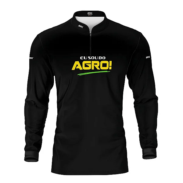 Camisa UV50 Agro Brk Eu Sou do Agro Preta Básica