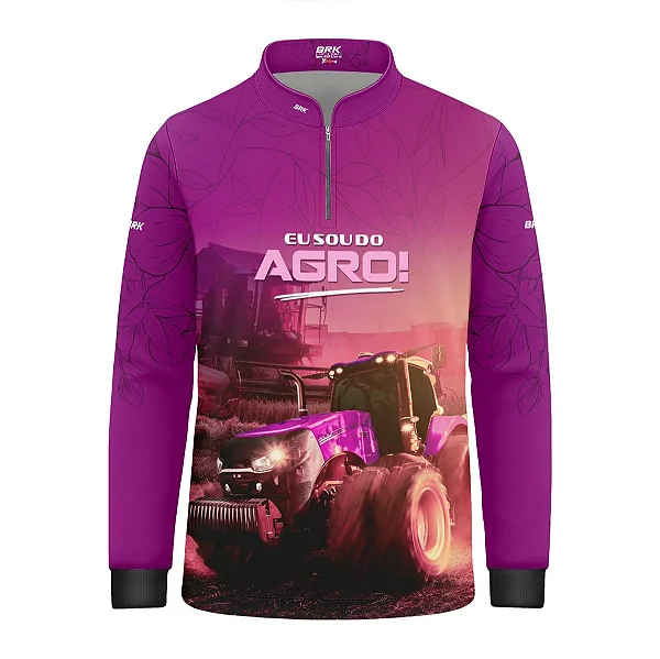 Camisa UV50 Agro Infantil Feminina Brk Eu Sou do Agro O Agro é Delas