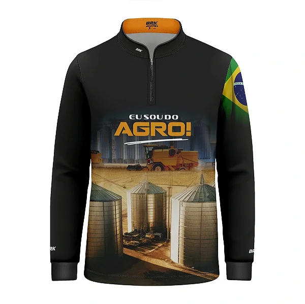 Camisa UV50 Agro Infantil Brk Eu Sou do Agro Silo de Grão