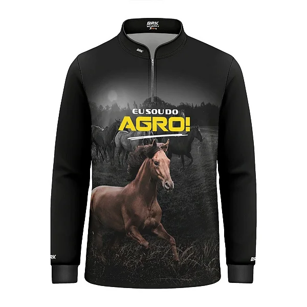 Camisa UV50 Agro Infantil Brk Eu Sou do Agro Verde Colheitadeira