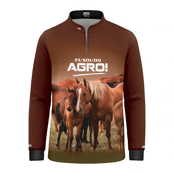 Camisa UV50 Agro Infantil Brk Eu Sou do Agro Azul Brasil