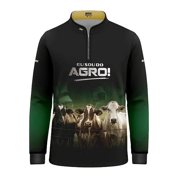 Camisa UV50 Agro Infantil Brk Eu Sou do Agro Gado Cruzado