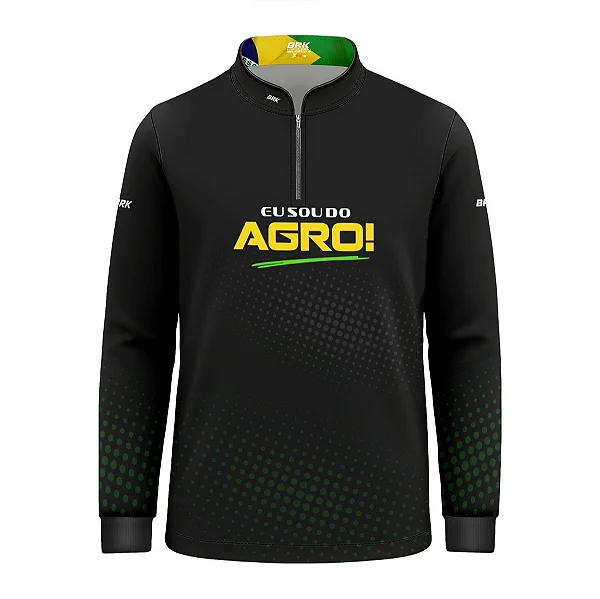 Camisa UV50 Agro Infantil Brk Eu Sou do Agro Verde Pecuária Brasil