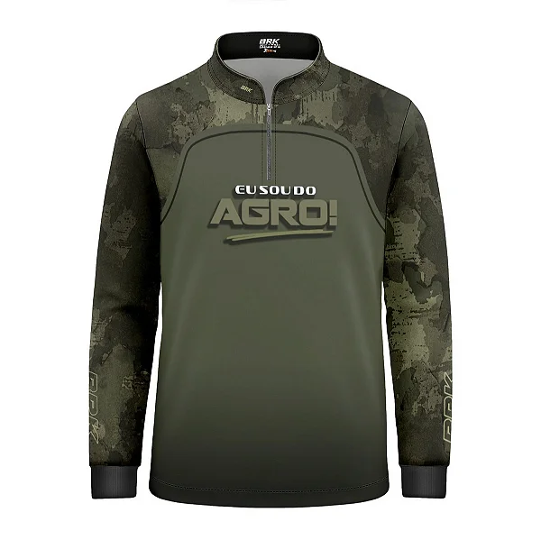 Camisa UV50 Agro Infantil Brk Eu Sou do Agro Verde Pecuária Brasil
