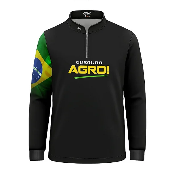 Camisa UV50 Agro Infantil Brk Eu Sou do Agro Verde Pecuária Brasil