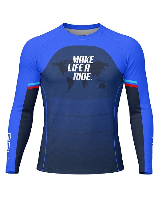 Camisa UV50 Segunda Pele Brk GS Make Life a Ride Azul