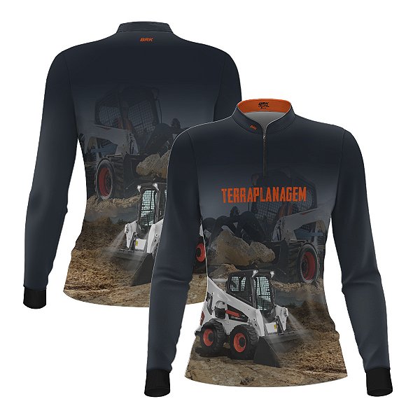 Camisa Agro Feminina Brk Terraplanagem BobCat com Proteção UV50