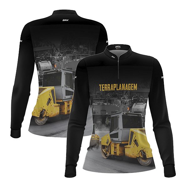 Camisa Agro Feminina Brk Terraplanagem Rolo Compactador 2 com Proteção UV50