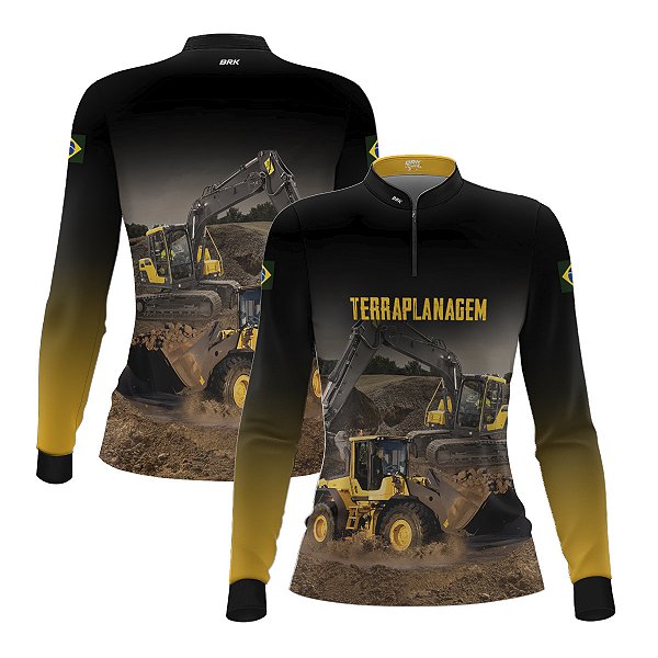 Camisa Agro Feminina Brk Pá Carregadeira com Proteção UV50