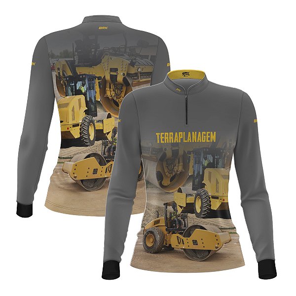 Camisa Agro Feminina Brk Rolo Compressor CAT com Proteção UV50