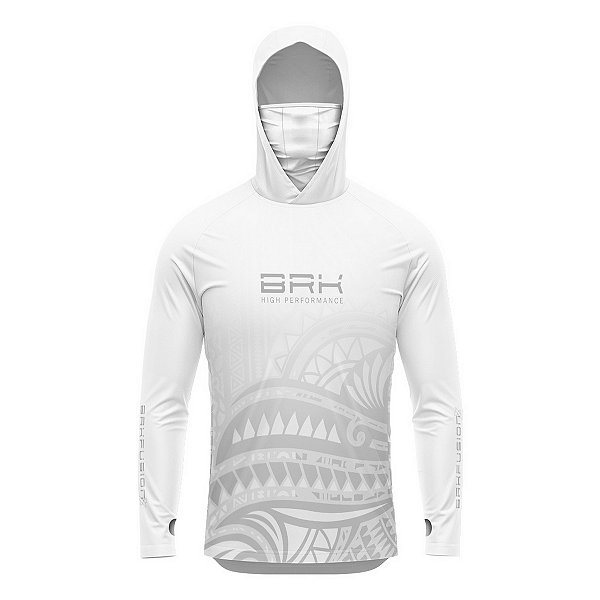 Camisa FusionX Maori Tribal Branca BRK com Proteção Solar UV50+