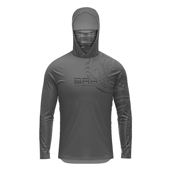 Camisa FusionX Maori Tribal Cinza BRK com Proteção Solar UV50+