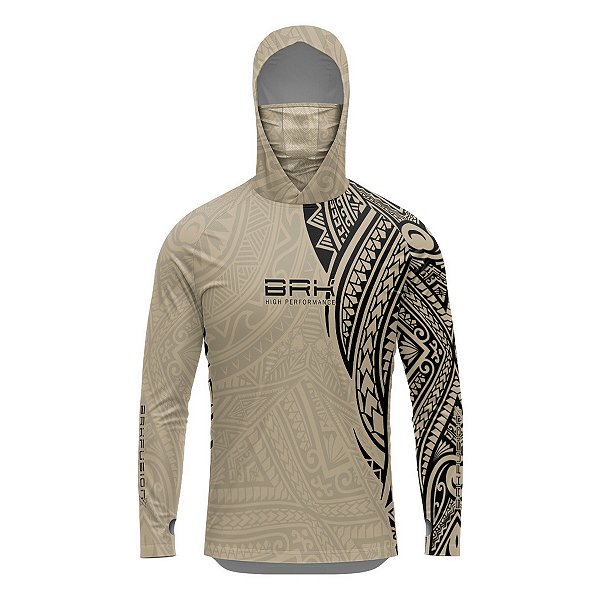 Camisa FusionX Maori Tribal Areia BRK com Proteção Solar UV50+