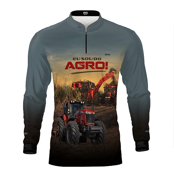 Camisa Agro Brk Eu Sou do Agro Trator Agrícola com Proteção UV50