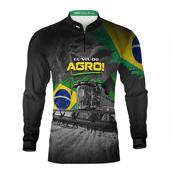 Camisa Agro Brk Eu Sou do Agro Colheitadeira Axial com Proteção UV50