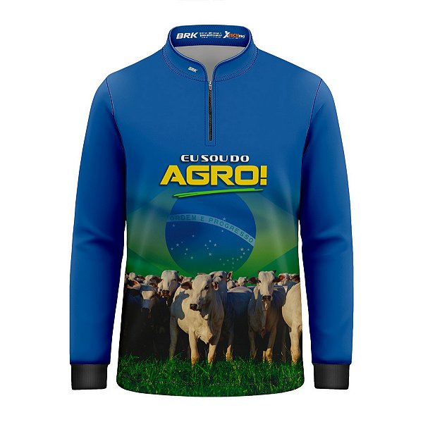 Camisa Agro Infantil Brk Eu Sou do Agro Gado com Proteção UV50