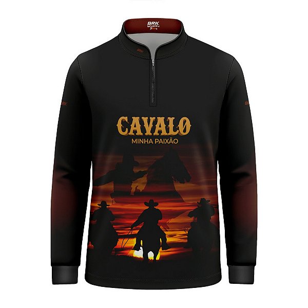 Camisa Agro Infantil Brk Eu Sou do Agro Cavalos Minha Paixão com Proteção UV50