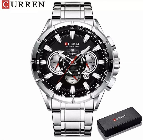 Relógio Curren 8363  Masculino Prata
