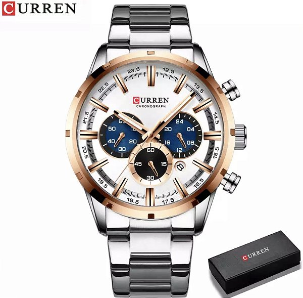 Relógio Curren 8355 Masculino Dourado