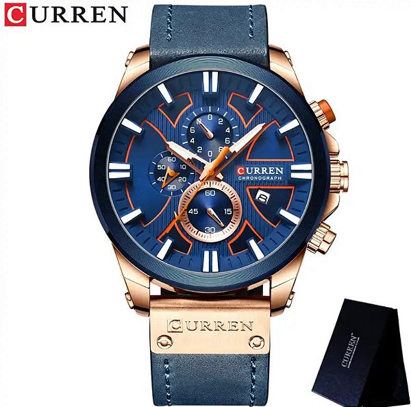 Relógio Curren 8346 Masculino Azul