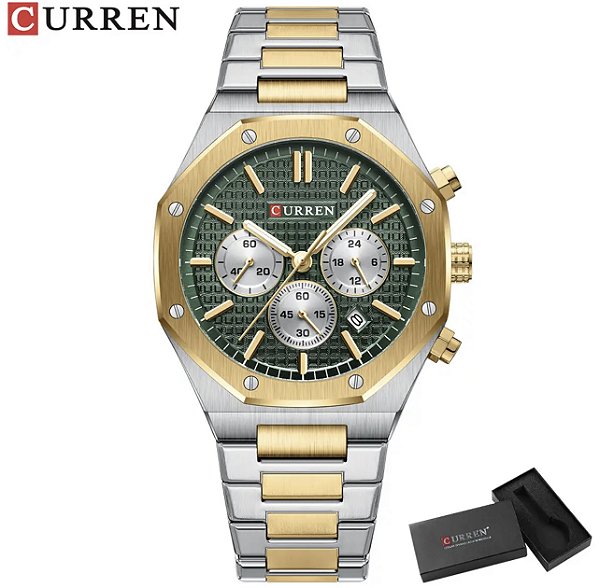 Relógio Curren 8440 Prata com Dourado