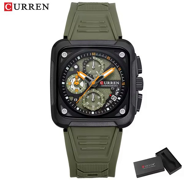 Relógio Curren 8461 Verde Militar