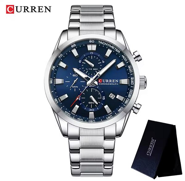 Relógio Curren 8445 Prata
