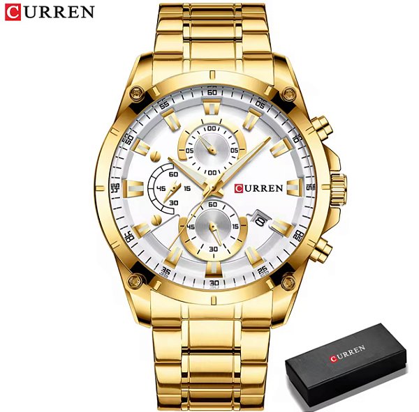 Relógio Curren 8360 Dourado