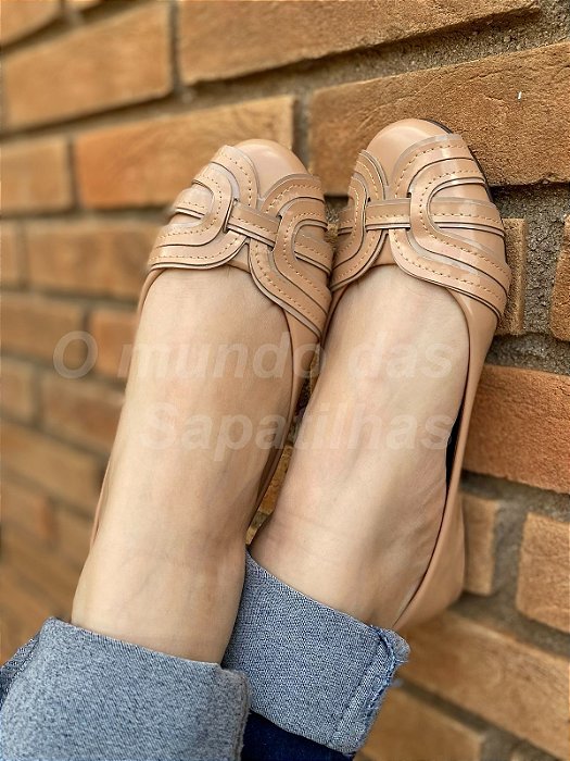 Sapatilha Redonda Detalhe Nude
