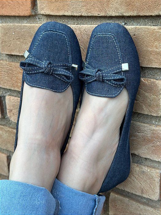 Mocassim Comfort Lacinho Jeans
